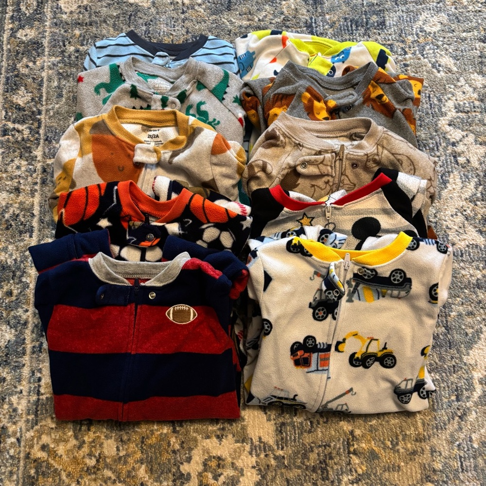 *SOLD* 2T Fleece Footie Pajama Lot